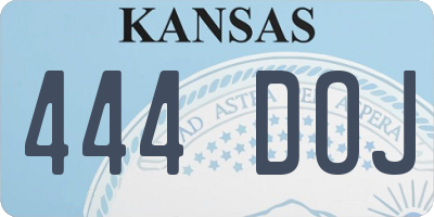 KS license plate 444DOJ