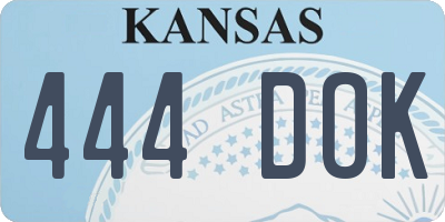 KS license plate 444DOK
