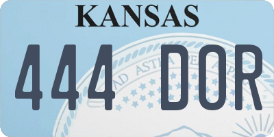 KS license plate 444DOR