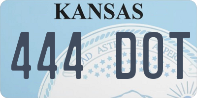 KS license plate 444DOT