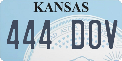KS license plate 444DOV