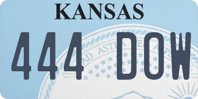 KS license plate 444DOW