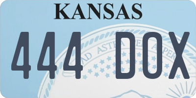 KS license plate 444DOX