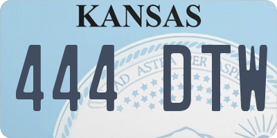KS license plate 444DTW
