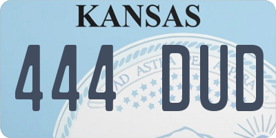 KS license plate 444DUD