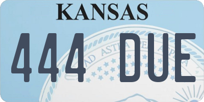 KS license plate 444DUE