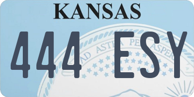 KS license plate 444ESY