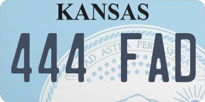 KS license plate 444FAD