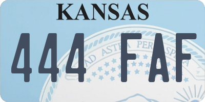 KS license plate 444FAF