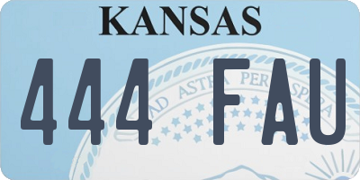 KS license plate 444FAU