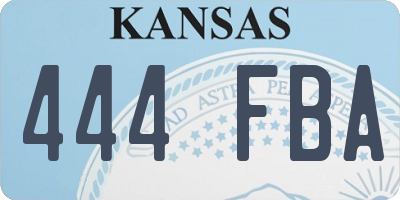 KS license plate 444FBA
