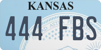 KS license plate 444FBS