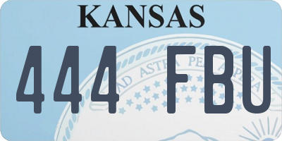 KS license plate 444FBU