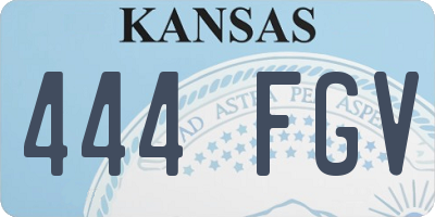 KS license plate 444FGV
