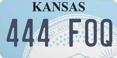 KS license plate 444FOQ