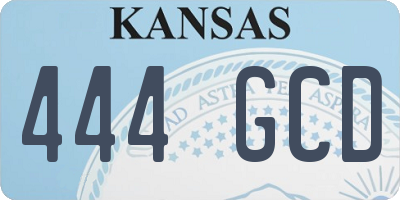 KS license plate 444GCD