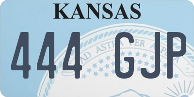 KS license plate 444GJP