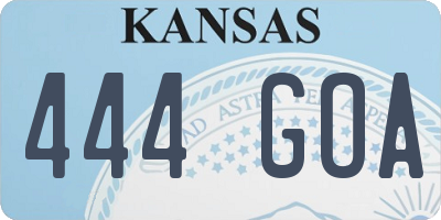 KS license plate 444GOA