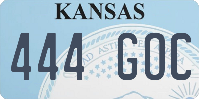 KS license plate 444GOC