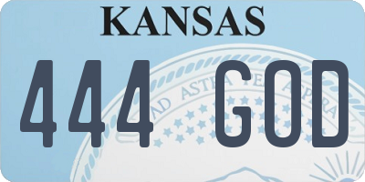 KS license plate 444GOD