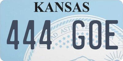 KS license plate 444GOE