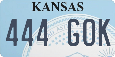 KS license plate 444GOK