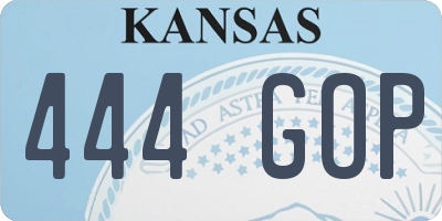 KS license plate 444GOP