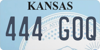 KS license plate 444GOQ