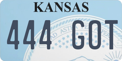 KS license plate 444GOT