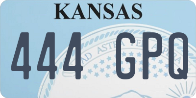 KS license plate 444GPQ