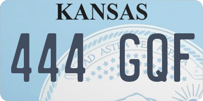 KS license plate 444GQF