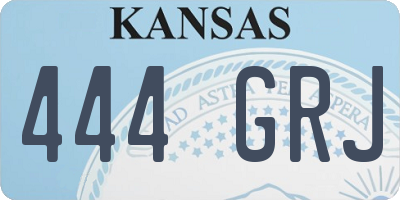 KS license plate 444GRJ