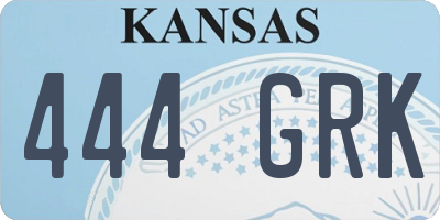 KS license plate 444GRK