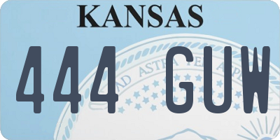 KS license plate 444GUW