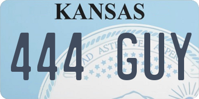 KS license plate 444GUY