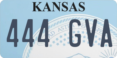 KS license plate 444GVA