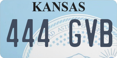 KS license plate 444GVB