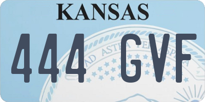 KS license plate 444GVF