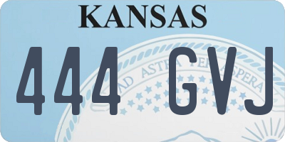 KS license plate 444GVJ