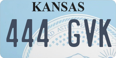 KS license plate 444GVK