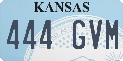 KS license plate 444GVM