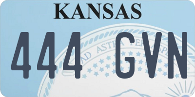 KS license plate 444GVN