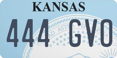 KS license plate 444GVO