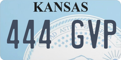 KS license plate 444GVP