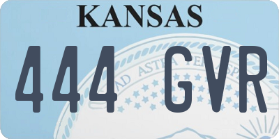 KS license plate 444GVR