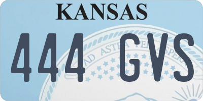 KS license plate 444GVS