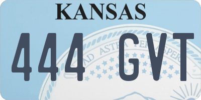 KS license plate 444GVT