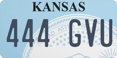KS license plate 444GVU