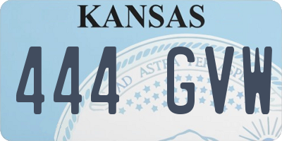 KS license plate 444GVW