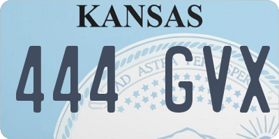 KS license plate 444GVX